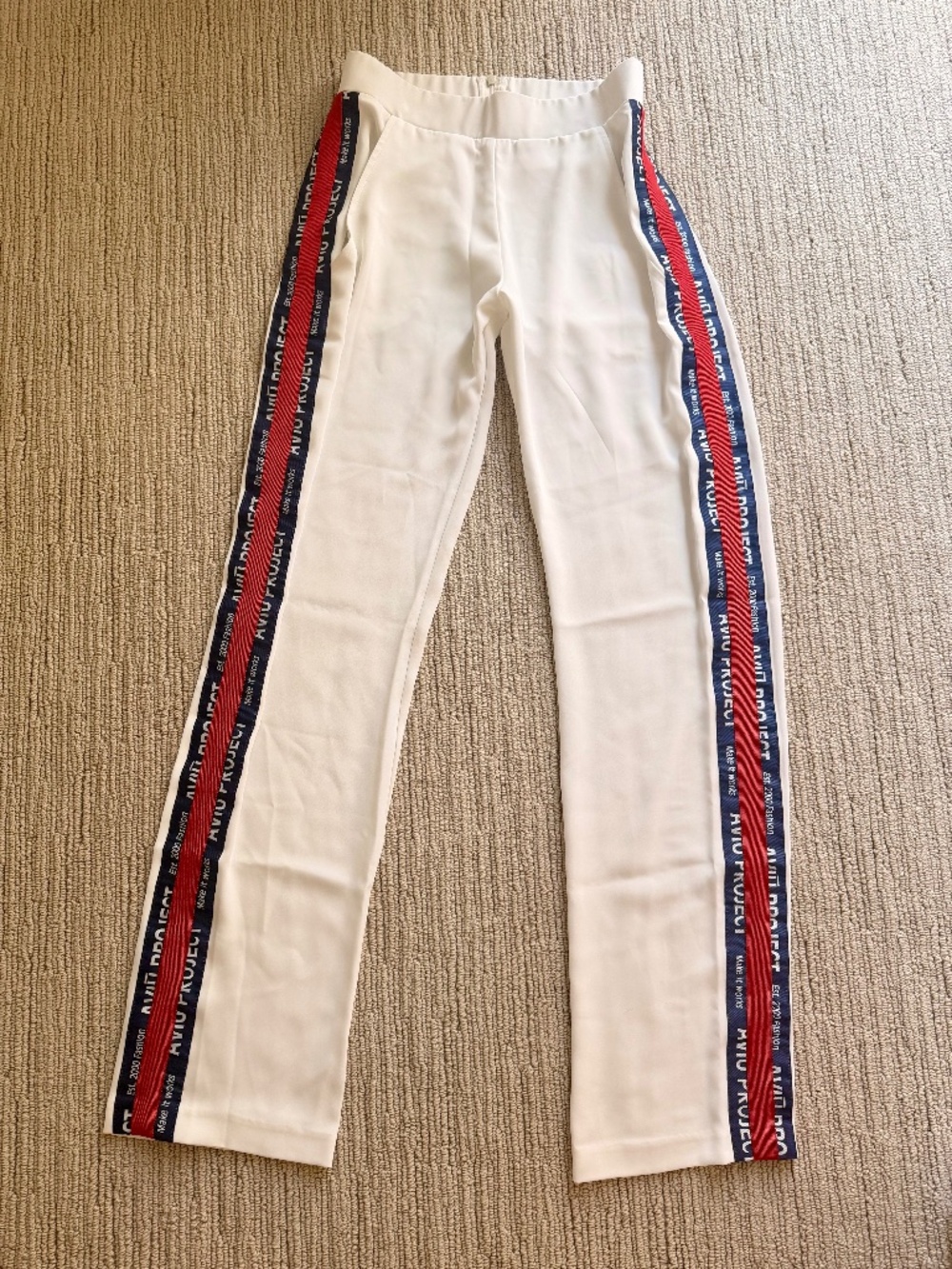 AVIU Made in Italy Slimming Side Stripe Pants Sz 42/2/4 NWT $445
